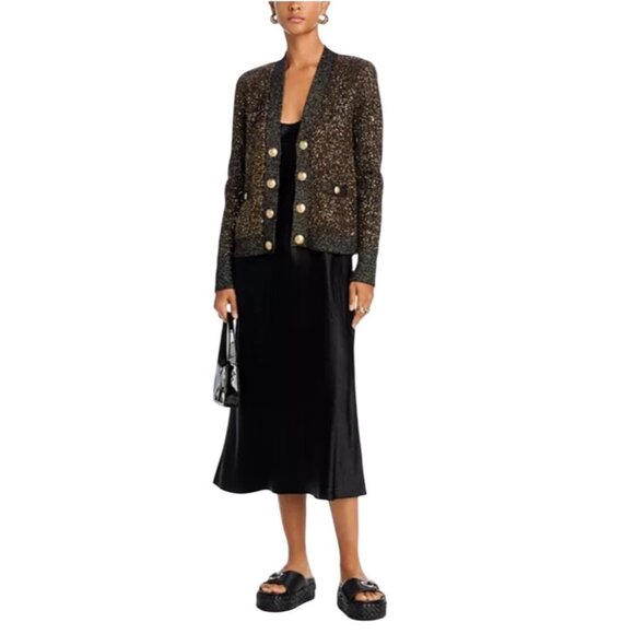 L’AGENCE Jinny Sequin Cardigan in Champagne Sequins – Size Small NWT - Picture 5 of 16